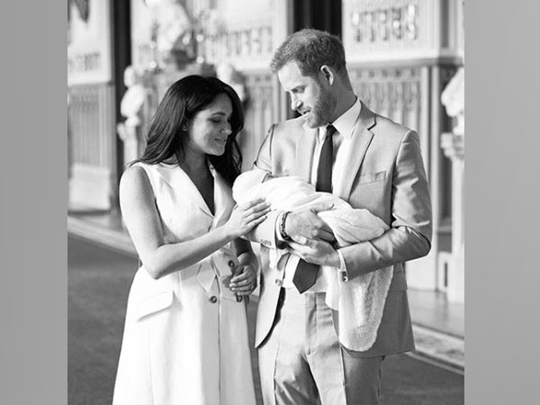 Prince Harry and Meghan Markel with their new born son Archie Harrison Mountbatten-Windsor