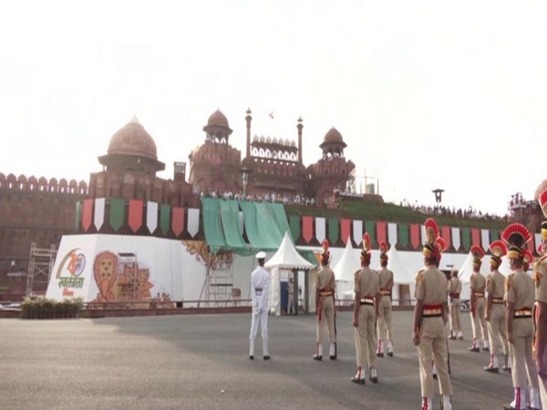 A visual of the full dress rehearsals at Red Fort, New Delhi. (Photo/ANI)