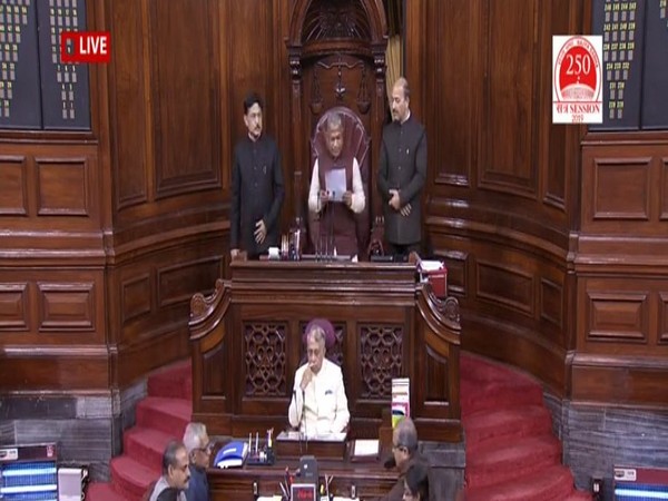 Rajya Sabha Deputy Chairman Harivansh Narayan Singh in the Upper House on Tuesday. Photo/ RSTV