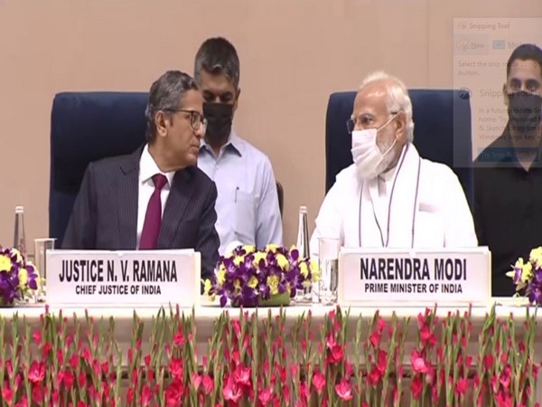 Prime Minister Narendra Modi with CJI NV Ramana at the joint conference of CMs and Chief Justices of High Courts. (Photo/ANI)