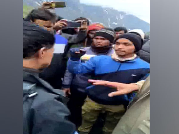 Visuals from Kedarnath where altercation broke out after death of tourist. Photo/ANI