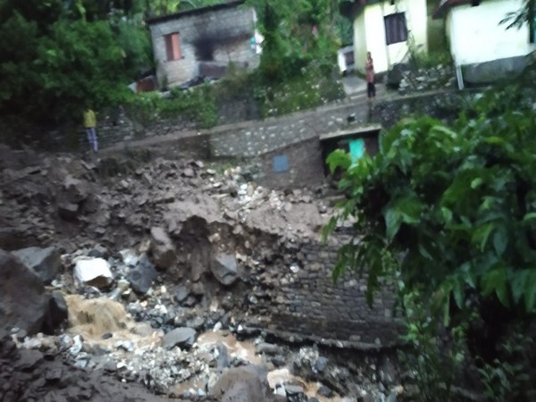 A picture after the cloudburst incident in Rudraprayag.