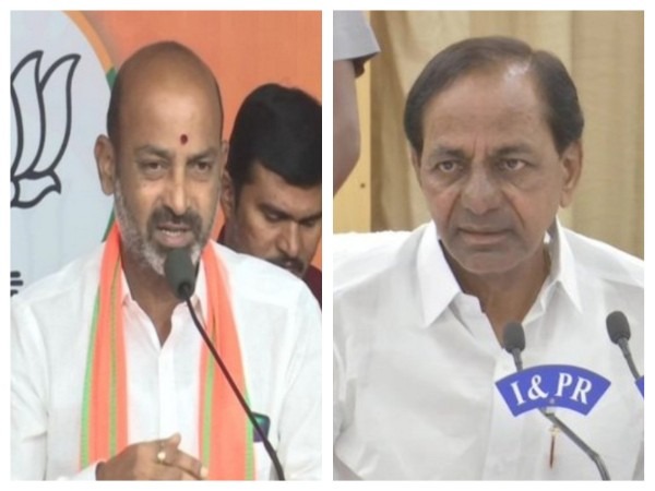 Telangana BJP chief Bandi Sanjay and Chief Minister KCR. (Photo/ANI)
