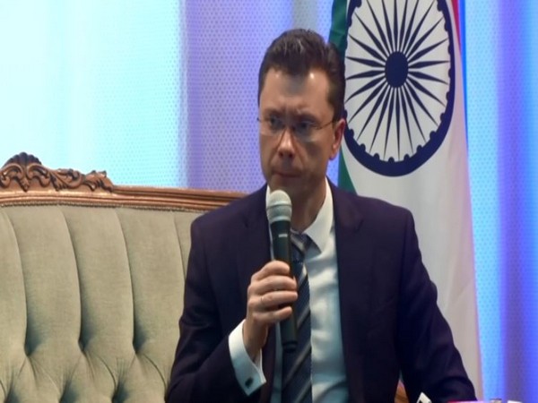 Russia's deputy Ambassador to India, Roman Babushkin, speaking to media in New Delhi on Monday