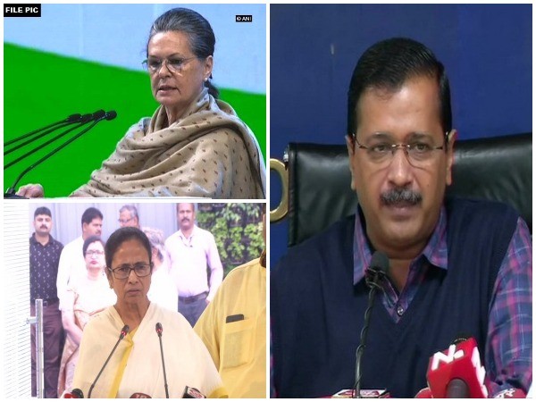 Congress interim president Sonia Gandhi, West Bengal Chief Minister Mamata Banerjee and Delhi Chief Minister Arvind Kejriwal