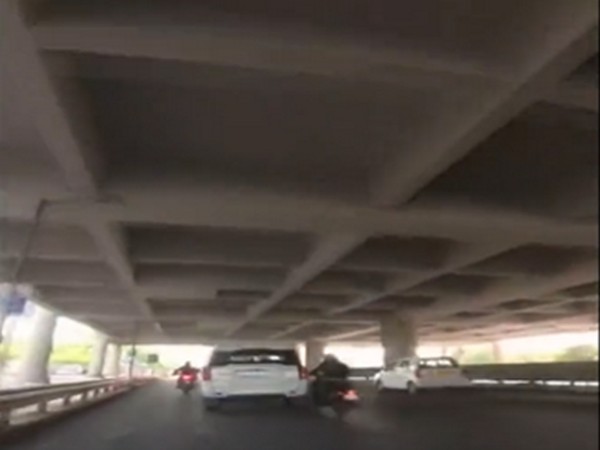 Visual from the accident (Screengrab from video shared by biker's friend)