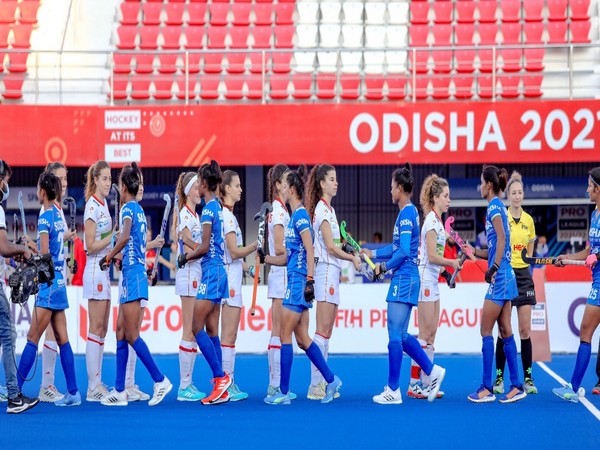 Indian women's hockey team against Spain (Image: Hockey India)