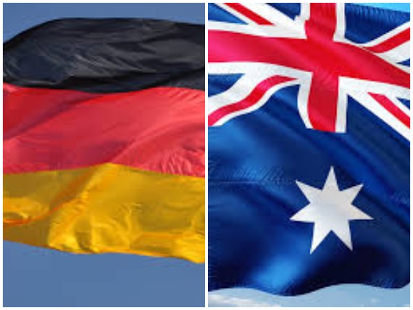 Flags of Germany and Australia