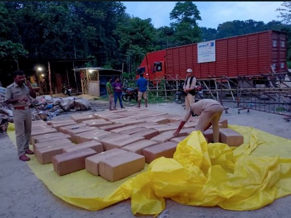 Visual of the seized drugs by Assam police (Photo/ANI)