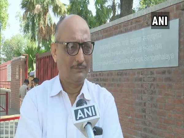 Sabarmati Ashram official Atul Pandya speaking to ANI in Ahmedabad on Saturday. 