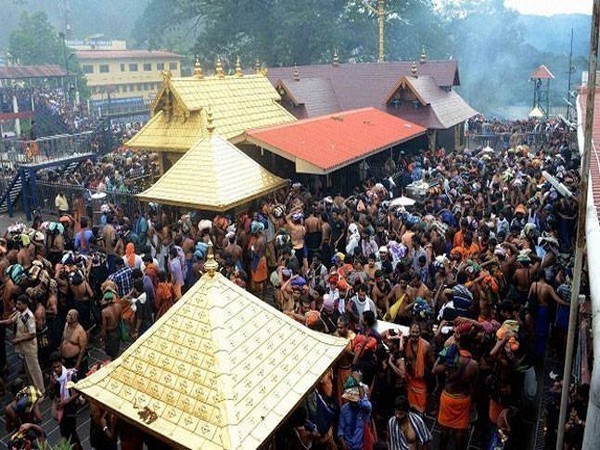 Visual of Sabarimala temple.