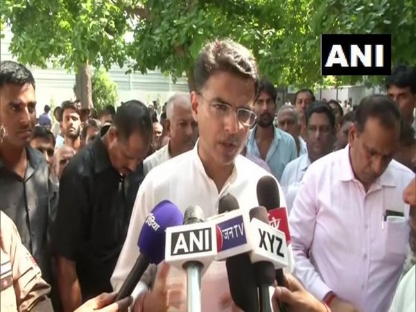 Rajasthan Deputy Chief Minister Sachin Pilot speaking to media in Jaipur on Tuesday.