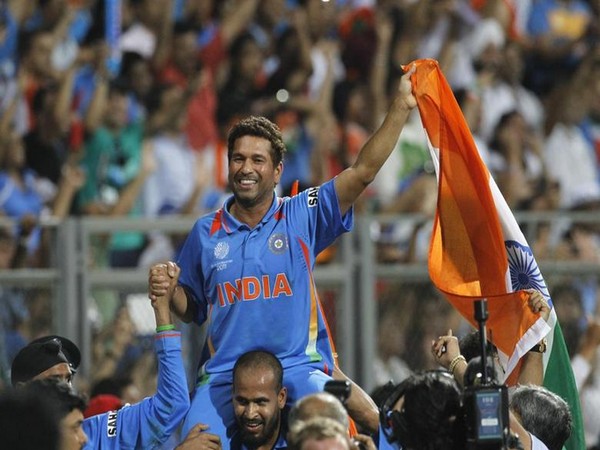 Sachin Tendulkar after 2011 World Cup win