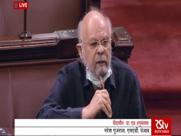SAD MP Naresh Gujral in Rajya Sabha on Sunday.
