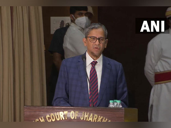 Chief Justice of India (CJI) N.V. Ramana in Ranchi (Photo/ANI)