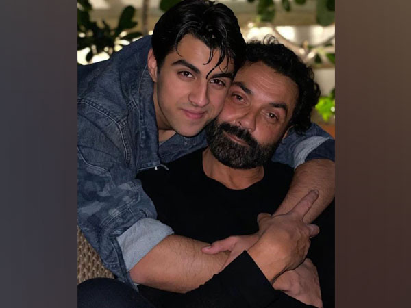 Bobby Deol with his son Aryaman (Image Source: Instagram)