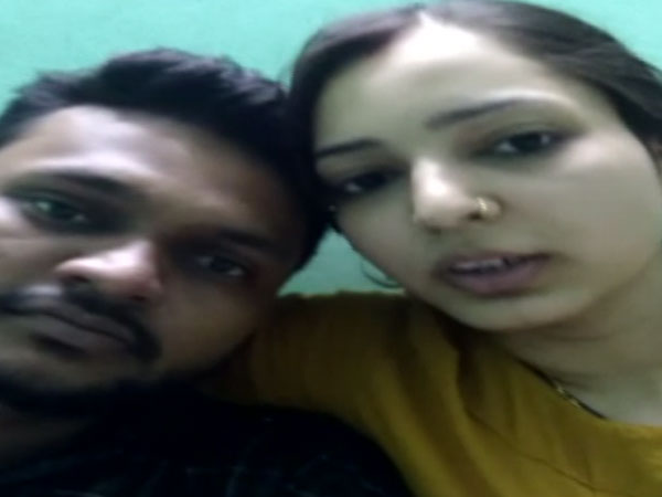 Ragini Dwivedi with her husband in the purported video