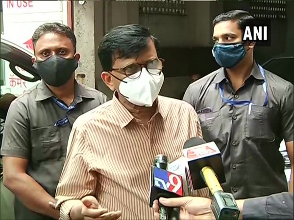 Shiv Sena MP Sanjay Raut speaking to media on Saturday. 