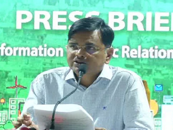 Sanjaya Singh, secretary Information and Public Relations, Odisha government addressing press conference at Bhubaneswar on Friday