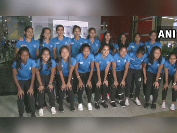 The Indian women's hockey team at New Delhi on Tuesday. Photo/ANI