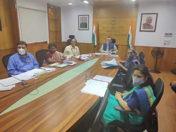 Union Minister Santosh Gangwar with officials during the launch event on Wednesday. (Picture Source: Twitter/Santosh Gangwar)