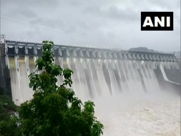 Visuals of Sardar Sarovar Dam in Gujarat.