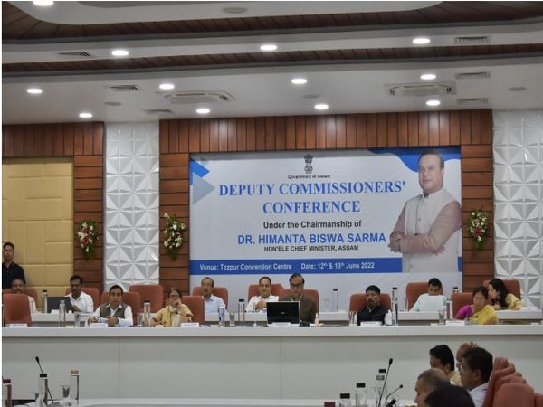 Assam Chief Minister Himanta Biswa Sarma at the DCs conference in Tezpur (Photo/ANI)