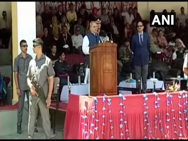 Jammu and Kashmir Governor Satya Pal Malik at an inaugural event in Kargil on Sunday.   