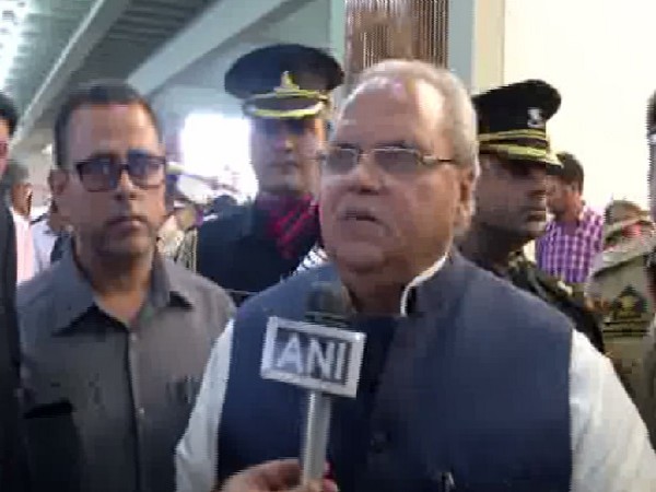 Jammu and Kashmir Governor Satya Pal Malik speaking to ANI in Srinagar on June 20. Photo/ANI
