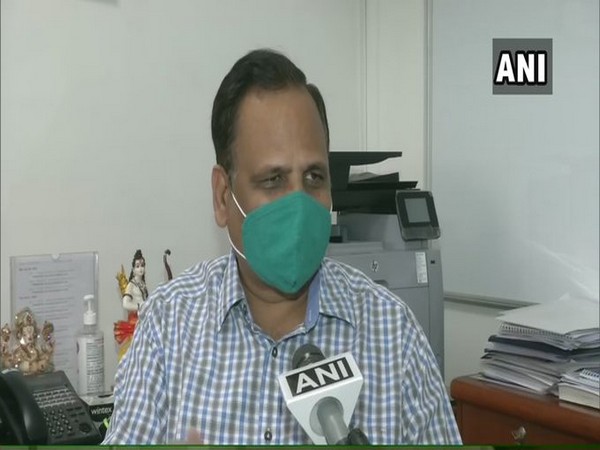 Delhi Health Minister Satyendar Jain speaking to ANI.