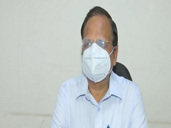 Delhi Health Minister Satyendar Jain speaking to reporters on Wednesday. Photo/ANI