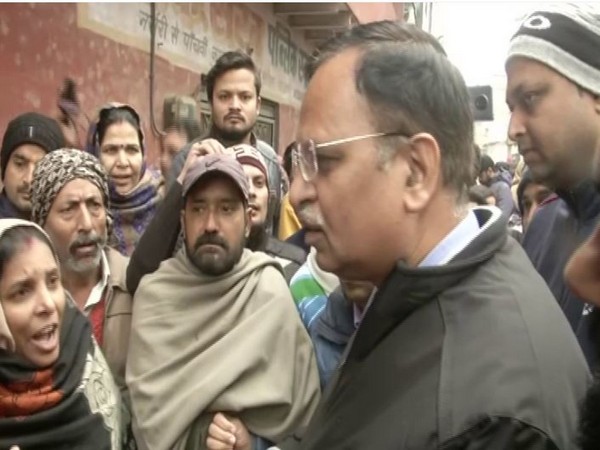 Delhi Health Minister Satyendra Jain at capital's Kirari area on Monday [Photo/ANI]