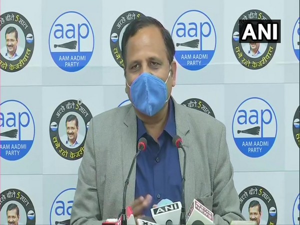 Delhi Minister Satyendra Jain during a press conference on Friday. (Photo/ANI)