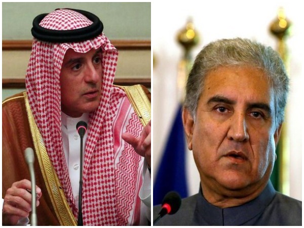 Saudi Foreign Minister Adel al-Jubeir and Pakistan Foreign Minister Shah Mahmood Qureshi 