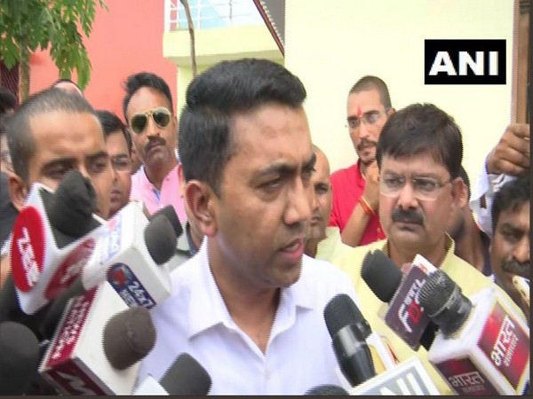 Goa Chief Minister Pramod Sawant and Union Minister Smriti Irani in Amethi on Saturday. Photo/(ANI)