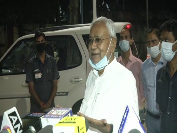 Bihar Chief Minister Nitish Kumar speaking to media in Patna on Tuesday. (Photo/ANI)