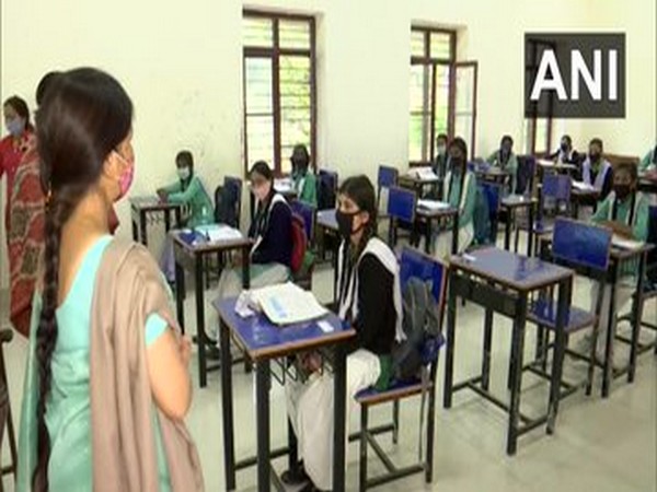 A view of a class going on in a school in Dehradun on Monday. Photo/ANI