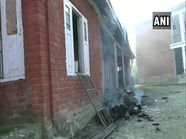 Visual of the high school which was set ablaze by terrorists on Tuesday. (Photo/ANI)