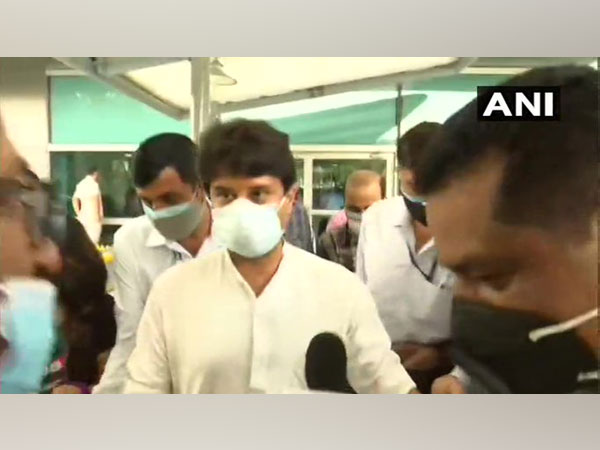 BJP leader Jyotiraditya Scindia arrived in Delhi on Tuesday evening.