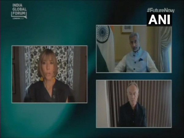 External Affairs Minister S Jaishankar and former UK PM Tony Blair during a discussion.