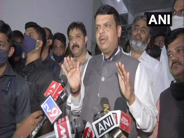 Maharashtra Leader of Opposition Devendra Fadnavis interacting with reporters on Saturday.