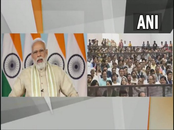 Prime Minister Narendra Modi addressing the inaugural session of Jain International Trade Organisation (Photo/ANI)
