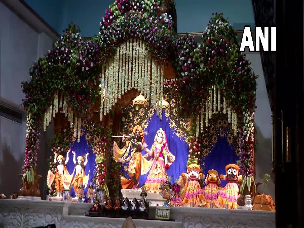 Visual of celebration in Noida's ISKON temple (Photo/ANI)