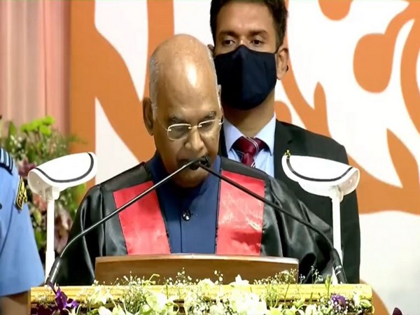 President Ram Nath Kovind addressing the 41st annual convocation of Anna University in Chennai. (Photo: Twitter @rashtrapatibhvn)