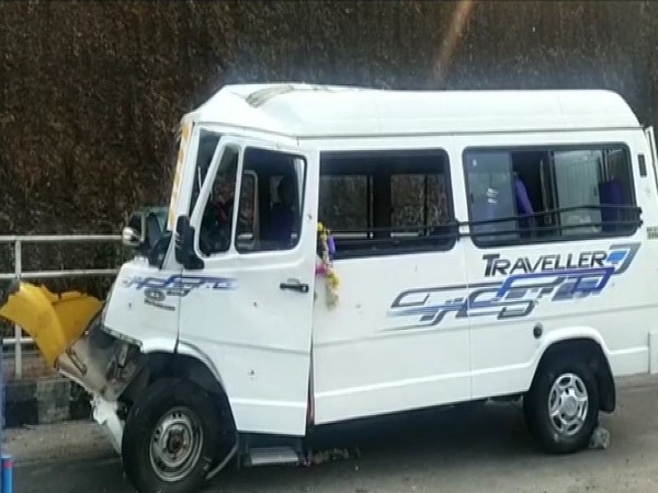 Colided tempo which was carrying pilgrims (Photo/ANI)