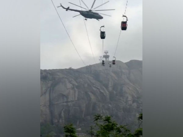 Rescue mission underway at Trikut Ropeway service in Jharkhand (Photo/ANI)