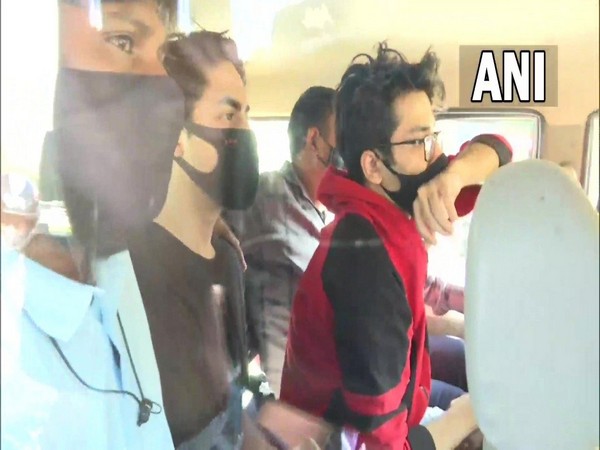 Visual of Aryan Khan, others with NCB officials (Photo/ANI)