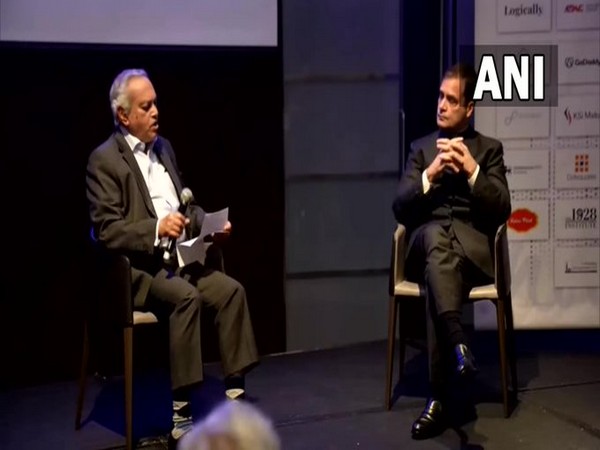 Congress leader Rahul Gandhi in London (right) (Photo/ANI)