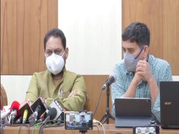 Maharashtra Energy Minister Nitin Raut (left) during press congerence on Friday (Photo/ANI)