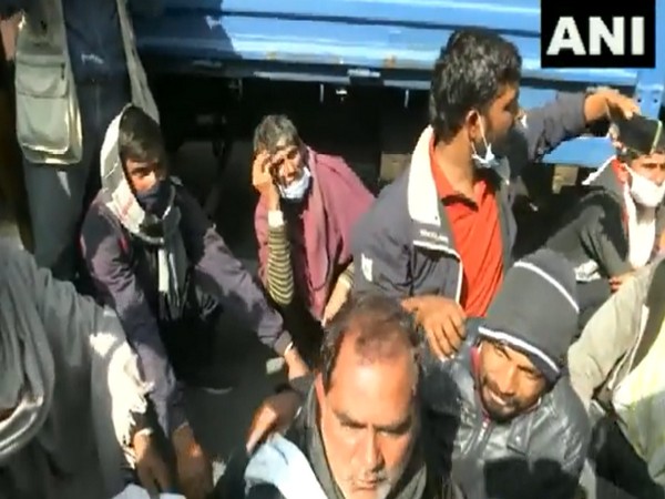 Visuals of the protest in Jaipur outside CM office (Photo/ANI)